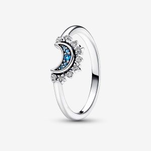 Anillo Luna Brilla Azul Celest