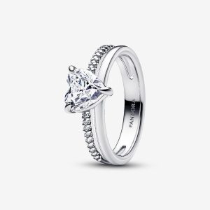 Anillo Corazón Doble Banda