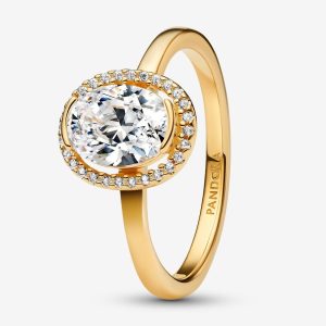 Anillo Halo Ovalado Brillante