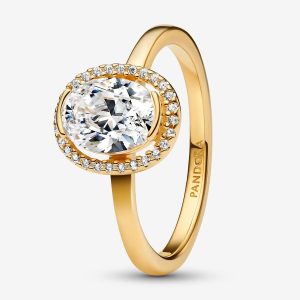 Anillo Halo Ovalado Brillante