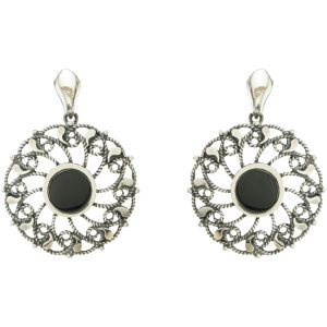 Pendientes de Plata y Azabache con filigrana
