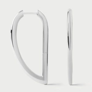 Aros geométricos de plata