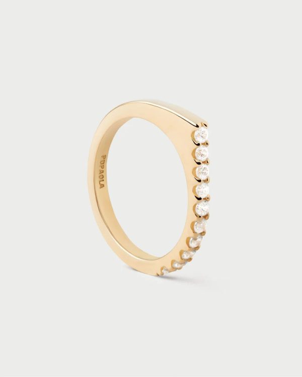 Anillo geométrico adornado