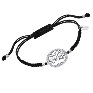 PULSERA DE PLATA Y MACRAMÉ LOTUS SILVER ÁRBOL DE LA VIDA