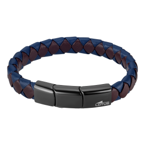 Pulsera de Cuero y Acero Lotus