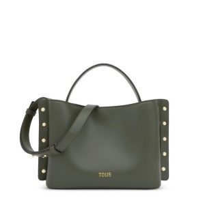 Bolso Bandolera Mediana Tous Jewelry Studs Caqui