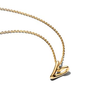 Collar de corazón bañado