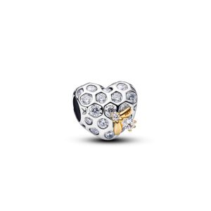 Charm de corazón de panal