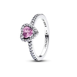 Anillo de plata de ley con forma de corazón