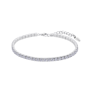 Pulsera estilo riviere en plata de ley con circonitas blancas de Lotus Silver