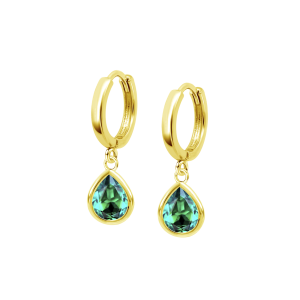 PENDIENTES PLATA CHAPADA CON PIEDRA VERDE | LP3563