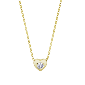 Colgante corazón de plata bañada en oro de Lotus Silver