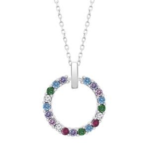 Colgante de plata de ley con piedras multicolor de Lotus Silver