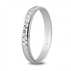 Alianza de boda en plata de ley 3mm facetada