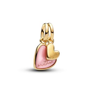 Colgantes madre e hija chapados en oro 14K