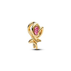 Charm Colgante de tulipán chapado en oro de 14 quilates