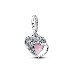 Charm Colgante doble en forma de corazón