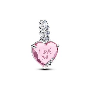 Charm Colgante de plata Corazón de Murano Rosa
