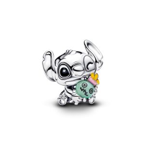 Charm de plata de ley de Disney Stitch