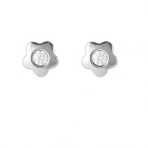 18k PENDIENTES DE ORO BLANCO PARA BEBE