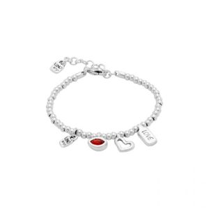 PULSERA I´m waiting 4 U. Chapada en plata. PUL1852ROJMTL0M