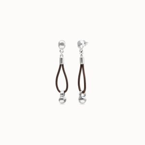 Pendientes de cuero largo con