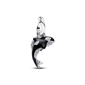 Colgante doble de orca en plat
