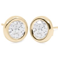 Pendientes Eles mujer redondo donuts con circonita . Tamaño 9mm. 61A1706
