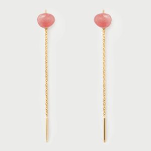Pendientes Lyra de rodocrosita