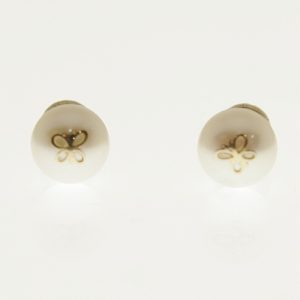 18K Pendientes eles con perla cultivada y mariposa