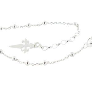 Pulsera Rosario Cruz Santiago Pequeña Plata
