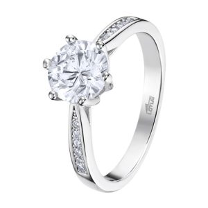 Anillo Solitario de Plata Dorada