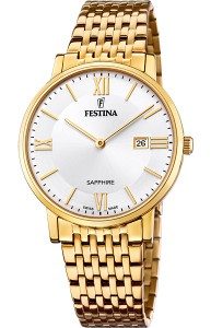 RELOJ FESTINA SWISS MADE CABALLERO. CRISTAL ZAFIRO. CHAPADO EN ORO. F20020/1